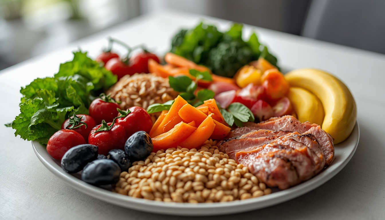 Strainfrelbow colorful balanced meal